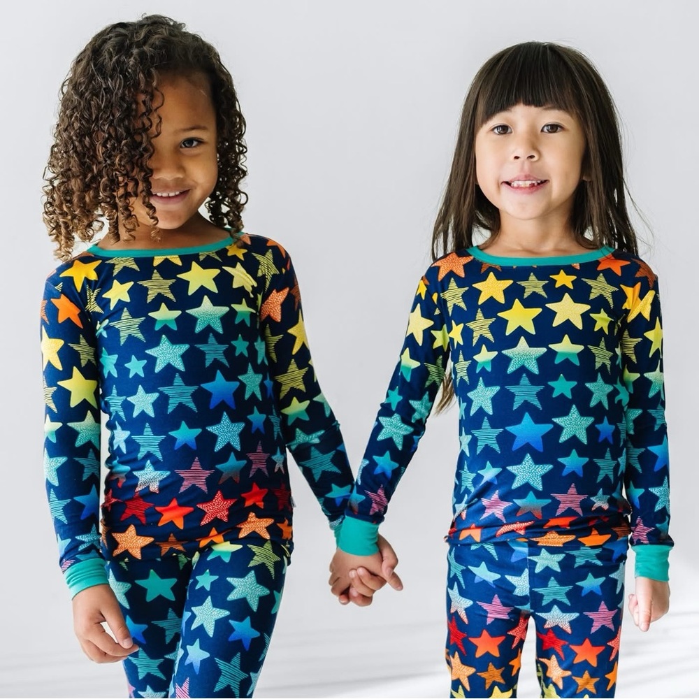 NWT Little Sleepies 3T Shades of Stars two piece bamboo set